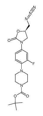 (S)-N-[3-[3-fluoro-4-[N-t-butoxycarbonylpiperazin-1-yl]phenyl]-2-oxooxazolidin-5-ylmethyl]azide Structure