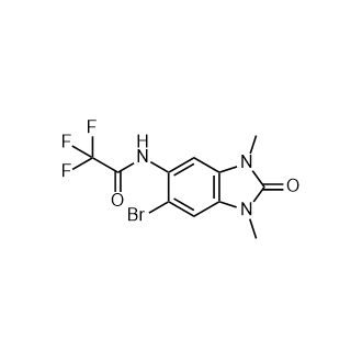 N-(6-Bromo-1,3-dimethyl-2-oxo-2,3-dihydro-1H-benzo[d]imidazol-5-yl)-2,2,2-trifluoroacetamide structure