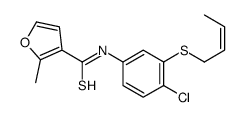 N-[3-[(E)-but-2-enyl]sulfanyl-4-chlorophenyl]-2-methylfuran-3-carbothioamide Structure