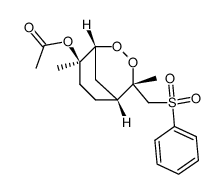 (1R,4S,5R,8R)-8-acetoxy-4,8-dimethyl-4-phenylsulfonylmethyl-2,3-dioxabicyclo[3.3.1]nonane结构式