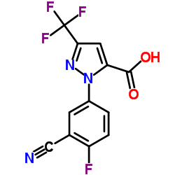 2-(3-CYANO-4-FLUORO-PHENYL)-5-TRIFLUORO-METHYL-2H-PYRAZOLE-3-CARBOXYLIC ACID结构式