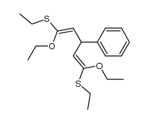 (1,5-diethoxy-3-phenylpenta-1,4-diene-1,5-diyl)bis(ethylsulfane)结构式