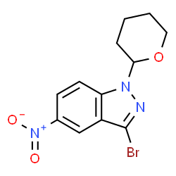 3-bromo-5-nitro-1-(oxan-2-yl)-1H-indazole结构式