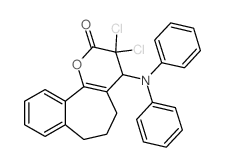 3,3-dichloro-4-(N-phenylanilino)-4,5,6,7-tetrahydrobenzo[1,2]cyclohepta[6,7-d]pyran-2-one结构式