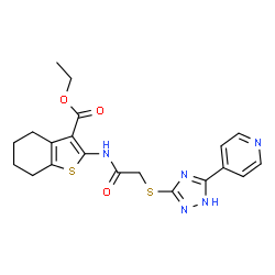 ethyl 2-[({[5-(pyridin-4-yl)-4H-1,2,4-triazol-3-yl]sulfanyl}acetyl)amino]-4,5,6,7-tetrahydro-1-benzothiophene-3-carboxylate Structure