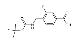 4-(((tert-butoxycarbonyl)amino)methyl)-3-fluorobenzoic acid结构式