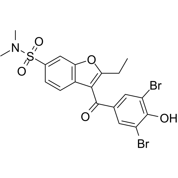 3-(3,5-二溴-4-羟基苯甲酰基)-2-乙基-N,N-二甲基苯并呋喃-6-磺酰胺图片