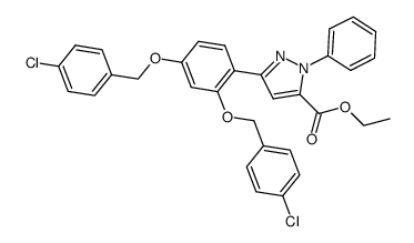 ethyl 3-(2,4-bis(4-chlorobenzyloxy)phenyl)-1-phenyl-1H-pyrazole-5-carboxylate Structure