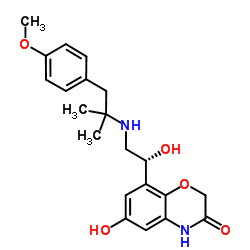 6-羟基-8-[(1R)-1-羟基-2-[[2-(4-甲氧基苯基)-1,1-二甲基乙基]氨基]乙基]-2H-1,4-苯并恶嗪-3(4H)-星空app结构式