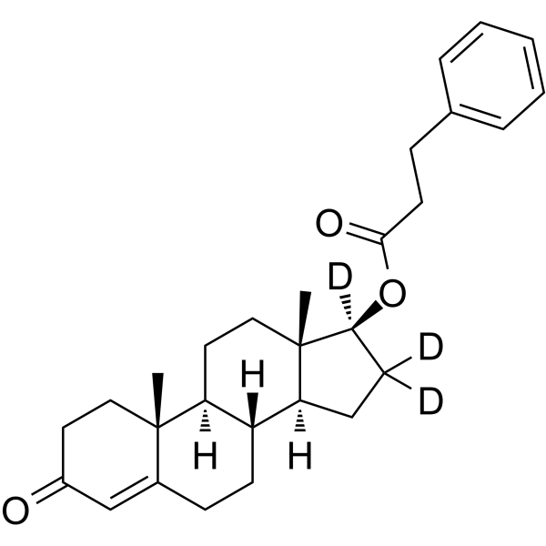 Androst-4-en-3-one-16,16,17-d3, 17-(1-oxo-3-phenylpropoxy)-, (17β)结构式