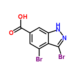 3,4-二溴-1H-吲唑-6-羧酸结构式