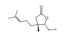 cis-5-Iod-3-methyl-3-(4-methyl-3-penten-1-yl)-4-pentanolid结构式