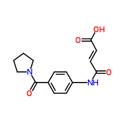 (2E)-4-Oxo-4-{[4-(1-pyrrolidinylcarbonyl)phenyl]amino}-2-butenoic acid结构式