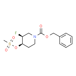 benzyl Cis-3-fluoro-4-((methylsulfonyl)oxy)piperidine-1-carboxylate racemate Structure