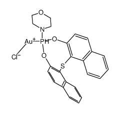 [AuCl(4-(dinaphtho[2,1-d:1',2'-g][1,3,6,2]dioxathiaphosphocin-4-yl)morpholine)]结构式