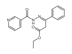 3-nicotinoylhydrazono-3-phenyl-propionic acid ethyl ester Structure