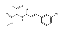 (E)-ethyl 2-(3-(3-chlorophenyl)acrylamido)-3-oxobutanoate结构式