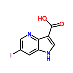 6-Iodo-1H-pyrrolo[3,2-b]pyridine-3-carboxylic acid结构式