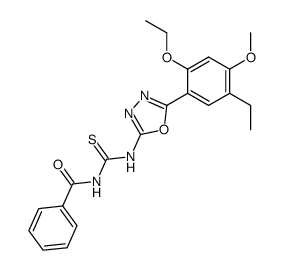 N-((5-(2-ethoxy-5-ethyl-4-methoxyphenyl)-1,3,4-oxadiazol-2-yl)carbamothioyl)benzamide结构式