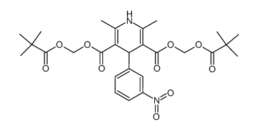 bis(pivaloyloxymethyl) 1,4-dihydro-2,6-dimethyl-4-(3-nitrophenyl)-3,5-pyridinedicarboxylate Structure