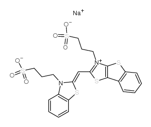 SODIUM 3-(2-([3-(3-SULFONATOPROPYL)-1,3-BENZOTHIAZOL-2(3H)-YLIDENE]METHYL)[1]BENZOTHIENO[2,3-D][1,3]THIAZOL-3-IUM-3-YL)-1-PROPANESULFONATE结构式