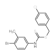 Carbamodithioic acid, (4-bromo-3-methylphenyl)-, (4-chlorophenyl)methyl ester Structure