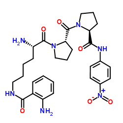 H-Lys(Abz)-Pro-Pro-pNA结构式