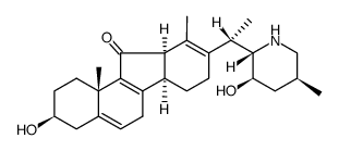 8,9,13,17-Tetradehydro-12α,13-dihydro-3β,23β-dihydroxyveratraman-11-one结构式