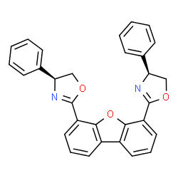 (4S,4'S)-2,2'-(4,6-二苯并呋喃二基)双[4,5-二氢-4-苯基恶唑]结构式