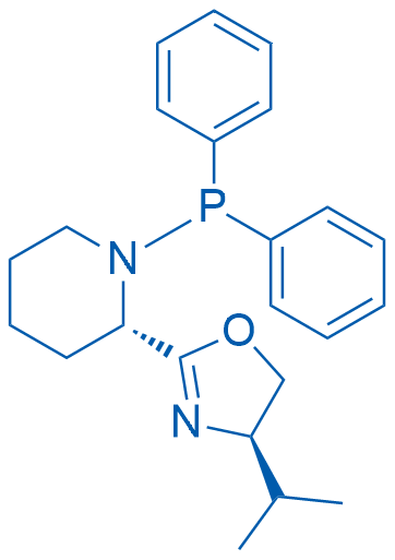 (R)-2-((S)-1-(Diphenylphosphanyl)piperidin-2-yl)-4-isopropyl-4,5-dihydrooxazole structure