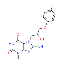 8-amino-7-(3-(4-chlorophenoxy)-2-hydroxypropyl)-3-methyl-3,7-dihydro-1H-purine-2,6-dione结构式