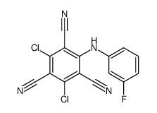 2,4-Dichloro-6-[(3-fluorophenyl)amino]-1,3,5-benzenetricarbonitrile结构式