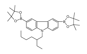 9-(2-乙基己基)-3,6-双(4,4,5,5-四甲基-1,3,2-二噁硼烷-2-基)-9h-咔唑结构式