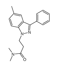 N,N-dimethyl-3-(5-methyl-3-phenylindazol-1-yl)propanamide结构式