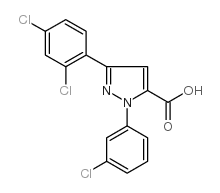 3-(2,4-dichlorophenyl)-1-(3-chlorophenyl)-1h-pyrazole-5-carboxylic acid结构式