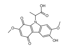 2-(6-Hydroxy-2,7-dimethoxy-1,4-dioxo-1,4-dihydro-carbazol-9-yl)-propionic acid Structure