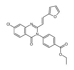 4-[7-chloro-2-(2-furan-2-yl-vinyl)-4-oxo-4H-quinazolin-3-yl]-benzoic acid ethyl ester Structure