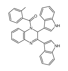 (2,3-di(1H-indol-3-yl)quinoxalin-1(2H)-yl)(o-tolyl)methanone Structure