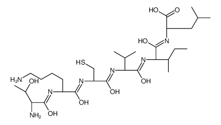 (2S)-2-[[(2S,3S)-2-[[(2S)-2-[[(2R)-2-[[(2S)-6-amino-2-[[(2S,3R)-2-amino-3-hydroxybutanoyl]amino]hexanoyl]amino]-3-sulfanylpropanoyl]amino]-3-methylbutanoyl]amino]-3-methylpentanoyl]amino]-4-methylpentanoic acid Structure