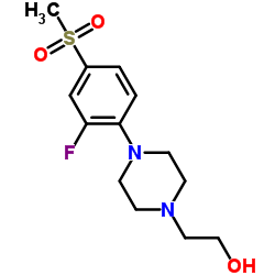 1-[2-FLUORO-4-(METHYLSULPHONYL)PHENYL]-4-(2-HYDROXYETHYL)PIPERAZINE structure