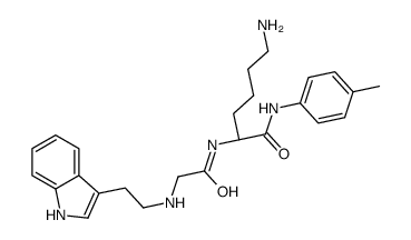 (2S)-6-amino-2-[[2-[2-(1H-indol-3-yl)ethylamino]acetyl]amino]-N-(4-methylphenyl)hexanamide结构式