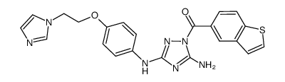5-amino-1-(benzo[b]thiophen-5-yl)carbonyl-3-(4-(2-(imidazol-1-yl)ethoxy)phenylamino)-1H-1,2,4-triazole Structure