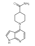 1-(1H-吡咯并[2,3-b]4-吡啶)-4-哌啶羧胺结构式