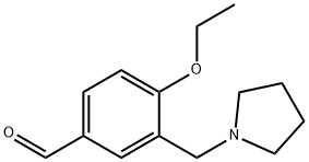 4-乙氧基-3-(1- 吡咯烷甲基)苯甲醛结构式
