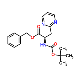 Benzyl N-{[(2-methyl-2-propanyl)oxy]carbonyl}-3-(2-pyrimidinyl)-D-alaninate结构式