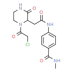 4-({[1-(Chloroacetyl)-3-oxopiperazin-2-yl]-acetyl}amino)-N-methylbenzamide结构式