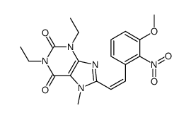 1,3-Diethyl-8-[(E)-2-(3-methoxy-2-nitrophenyl)vinyl]-7-methyl-3,7 -dihydro-1H-purine-2,6-dione结构式