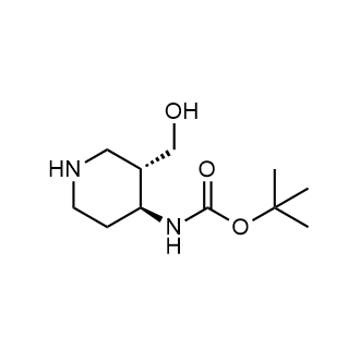 ((3S,4S)-3-(羟甲基)哌啶-4-基)氨基甲酸叔丁酯结构式