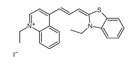 1-Ethyl-4-[(1E,3E)-3-(3-ethyl-1,3-benzothiazol-2(3H)-ylidene)-1-p ropen-1-yl]quinolinium iodide Structure