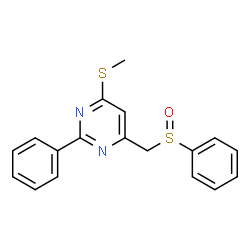 4-(Methylsulfanyl)-2-phenyl-6-[(phenylsulfinyl)methyl]pyrimidine结构式